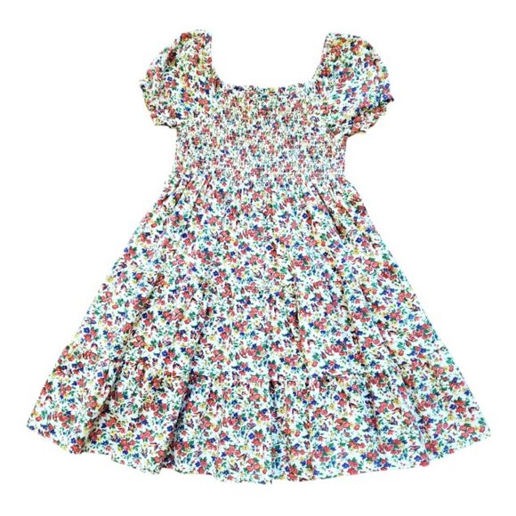 Polo Ralph Lauren Smocked Floral Print Dress Size 12-14 - Picture 4 of 5